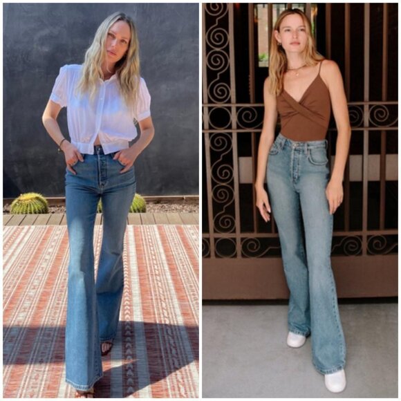 💕FAVORITE DAUGHTER💕 Valentina Flare Jeans ~ Super High Rise Studio Blue 25 NWT - Picture 2 of 16